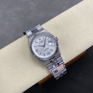 Đồng Hồ Rolex Land-Dweller 127234 Mặt Trắng Họa Tiết Tổ Ong Dây Jubilee Replica 36mm