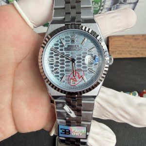 Rolex Land-Dweller 127336-0001 Ice-blue Honeycomb-motif Dial Best Replica BPF 40mm