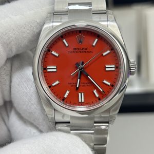 Đồng Hồ Rolex Oyster Perpetual 126000 Mặt Số Đỏ Replica 1:1 VS Factory 36mm