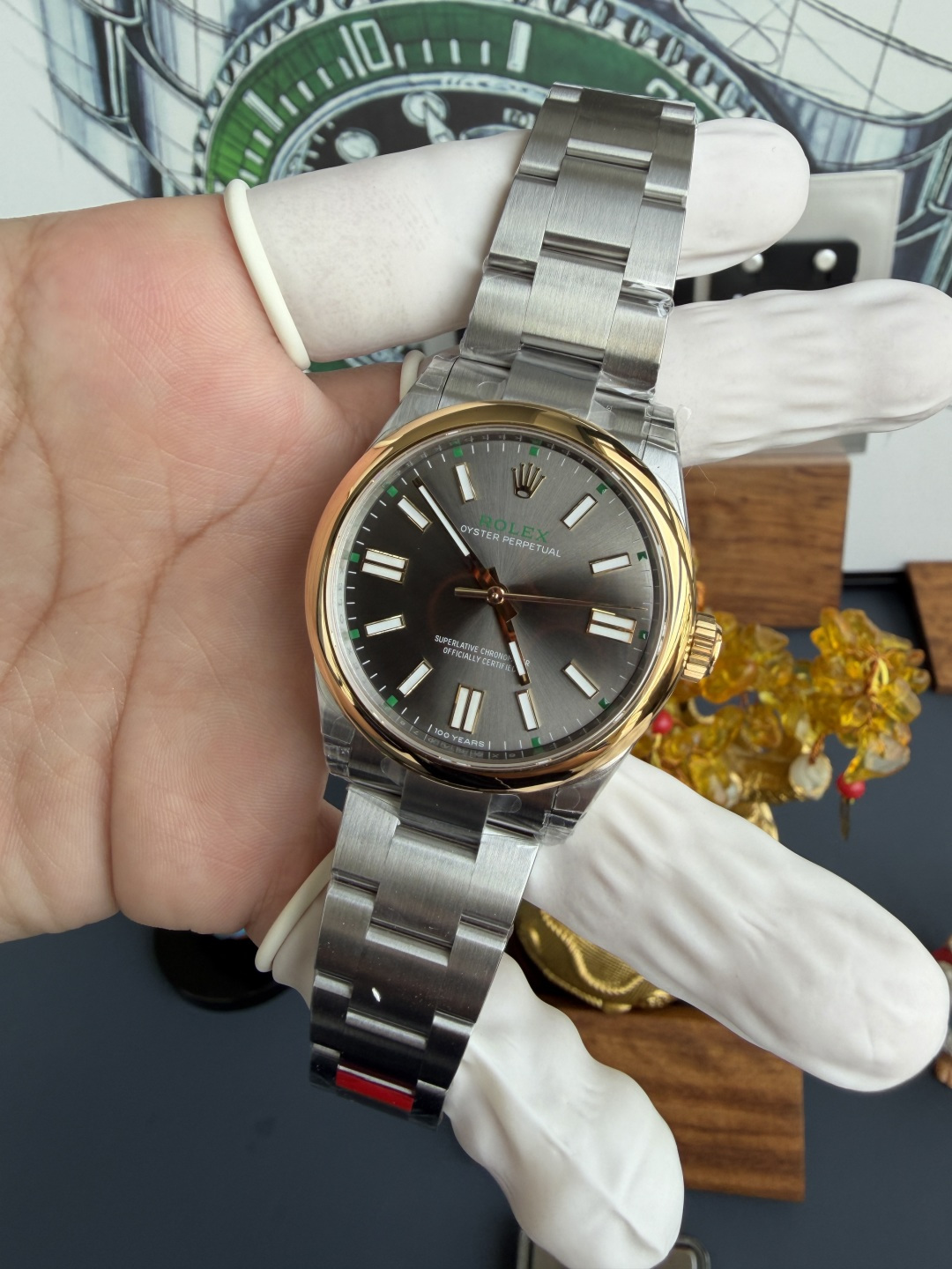 Rolex Oyster Perpetual 134303 Steel & Yellow Gold Slate Dial 1:1 Best Replica 41mm - Image 2