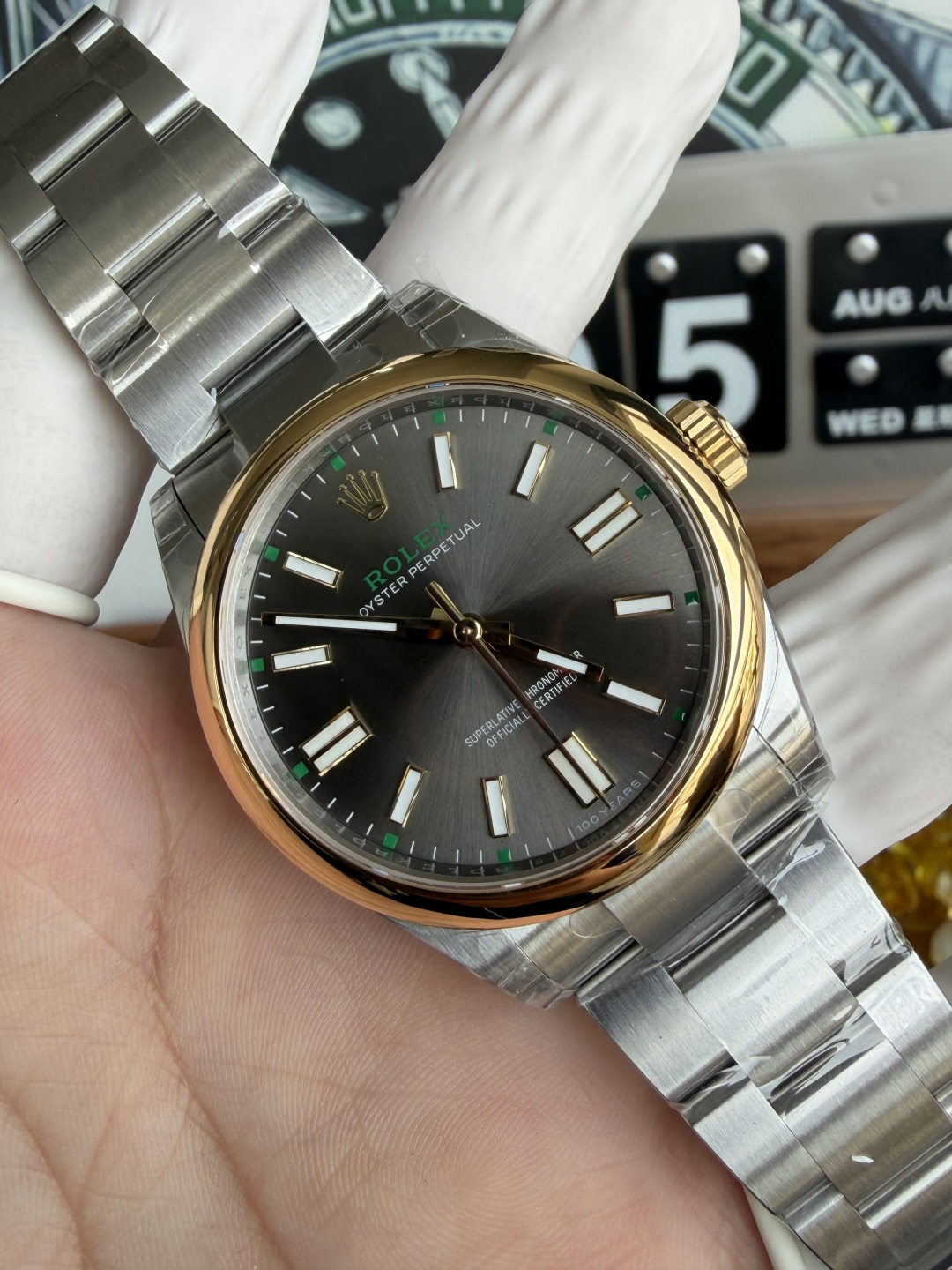 Rolex Oyster Perpetual 134303 Steel & Yellow Gold Slate Dial 1:1 Best Replica 41mm - Image 3