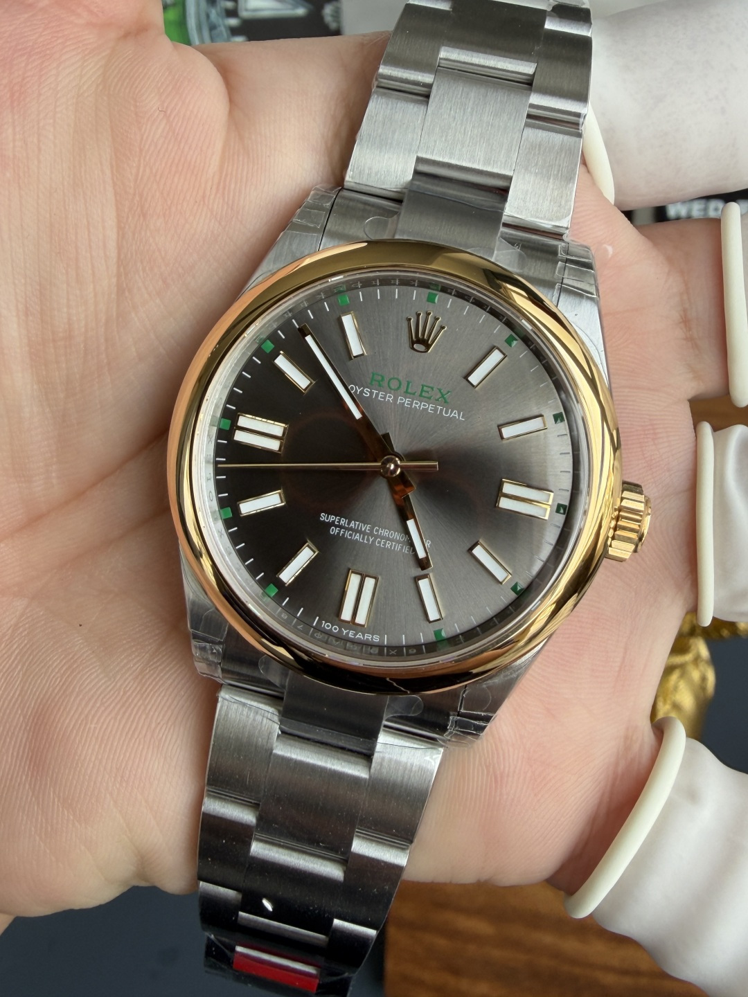Rolex Oyster Perpetual 134303 Steel & Yellow Gold Slate Dial 1:1 Best Replica 41mm - Image 4