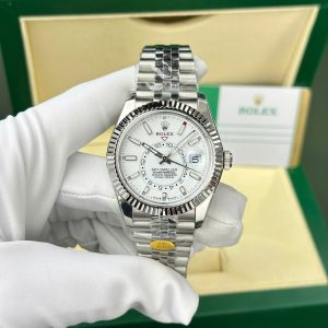 Đồng Hồ Rolex Sky-Dweller 326934 Mặt Trắng Dây Jubilee Rep 1:1 ZF 42mm