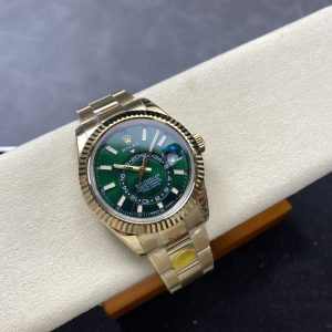 Rolex Sky-Dweller 336938-0007 Yellow Gold Green Dial Oyster Bracelet Best Replica 42mm