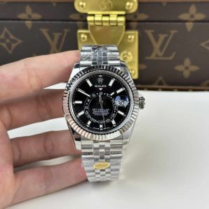 Đồng Hồ Rolex Sky-Dweller 326934 Mặt Đen Dây Jubilee Rep 1:1 ZF 42mm