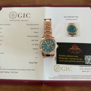 Đồng Hồ Rolex Sky-Dweller 336935 Mặt Xanh Lam Ngọc Bọc Vàng 18K Dây Oyster 42mm