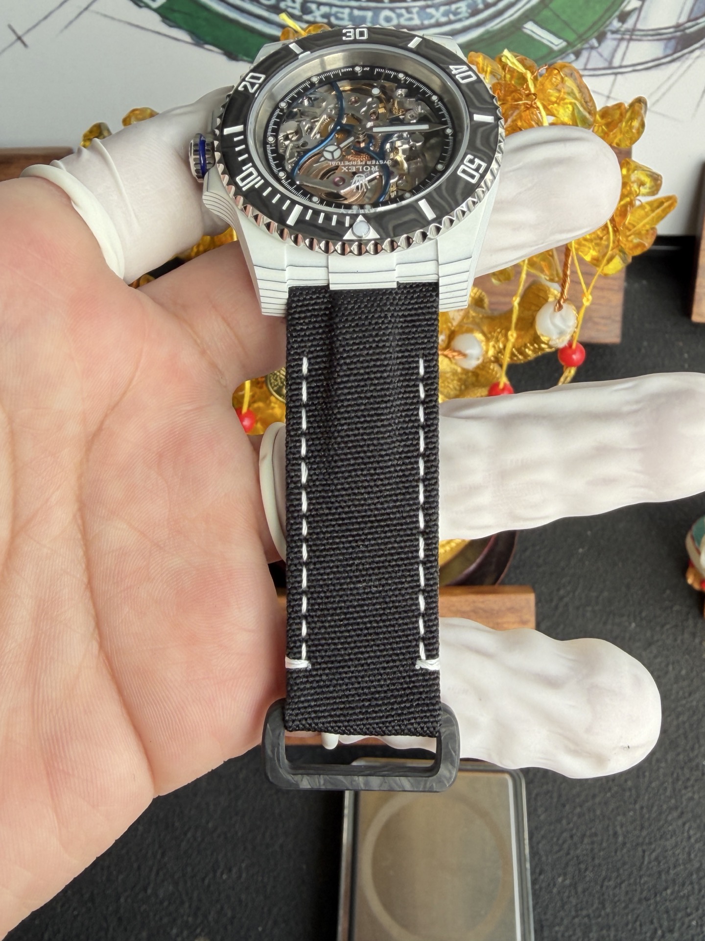 Rolex Submariner Carbon Quartz “Summer” Vision of Miami Skeletonized Movement Zif Remould 1:1 Best Replica 41mm - Image 10