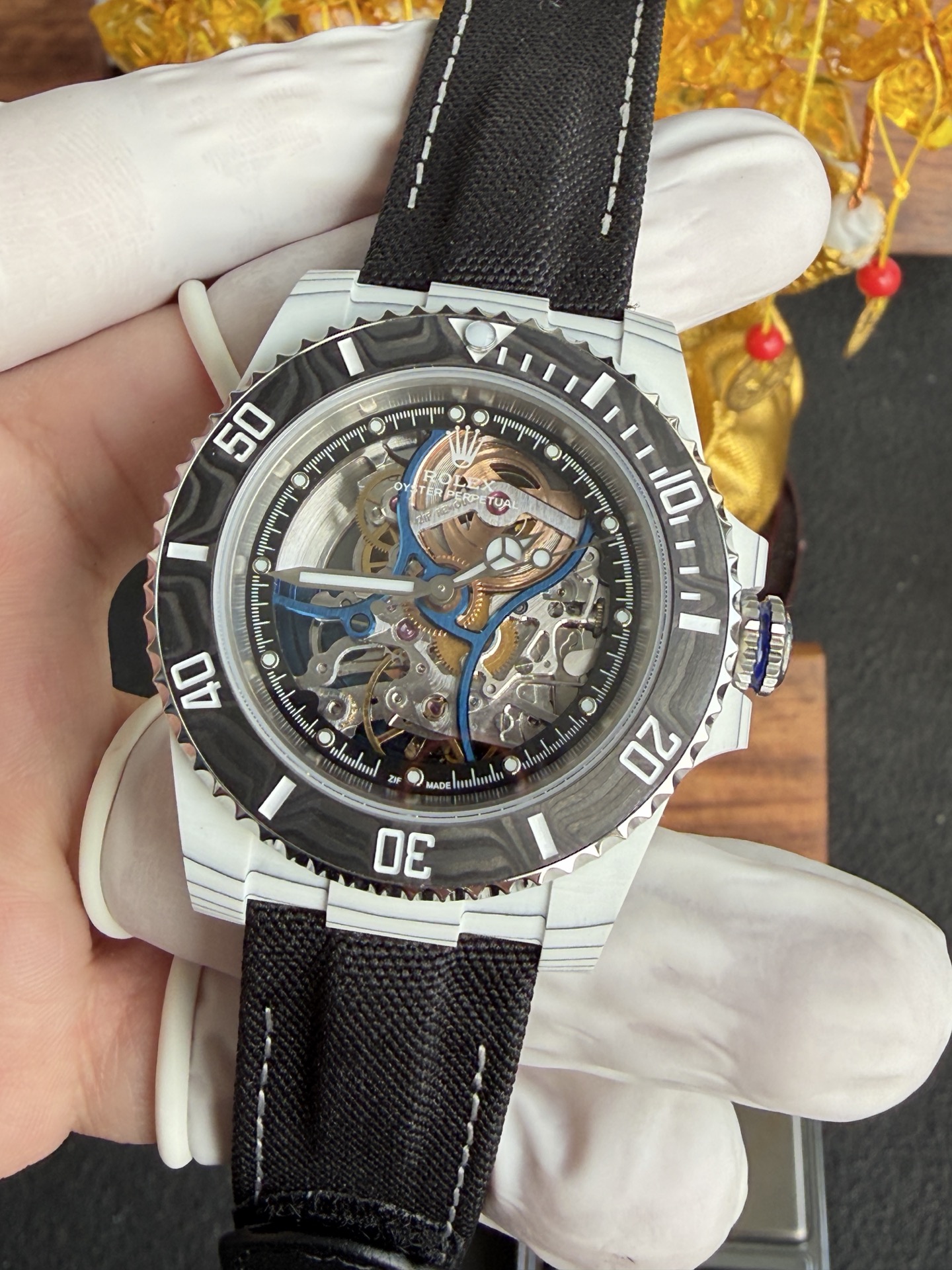 Rolex Submariner Carbon Quartz “Summer” Vision of Miami Skeletonized Movement Zif Remould 1:1 Best Replica 41mm - Image 5