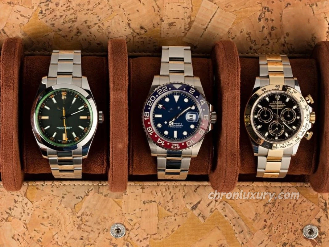 Rolex replica watches stored in a protective watch box