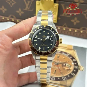Đồng Hồ Tudor Black Bay GMT M79833MN-0001 Demi Vàng Mặt Đen Replica Nhà Máy ZF 41mm