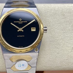 Đồng Hồ Vacheron Constantin Historiques 222 Jumbo Demi Vàng Gold Mặt Đen Replica 1:1 Cao Nhất 8+ Factory 37mm