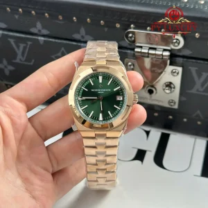 Đồng Hồ Vacheron Constantin Overseas 4500V Vàng Hồng Mặt Xanh Lá Replica 1:1 41mm
