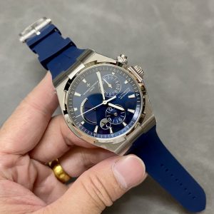 Vacheron Constantin Overseas Dual Time 47450/000A-9039 Blue Dial Rubber Band Replica TWF 42mm