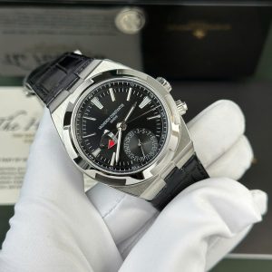 Vacheron Constantin Overseas Dual Time 7900V/110A-B546 Black Dial Leather Strap Swiss Replica PZF 41mm