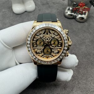 Rolex Cosmograph Daytona 116588TBR Eye of the Tiger Custom Made 18K Solid Gold Oysterflex Strap 40mm