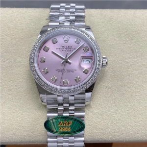Rolex Datejust Pink Dial Stone-Set Bezel Jubilee Best Replica 31mm
