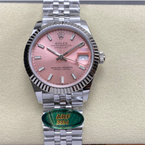 Rolex Datejust Pink Dial Luminous Hour Markers Jubilee Best Replica 31mm