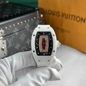 Đồng Hồ Richard Mille RM07-01 Red Lip Vỏ Gốm Trắng Replica Cao Nhất 45.32 x 32.3mm