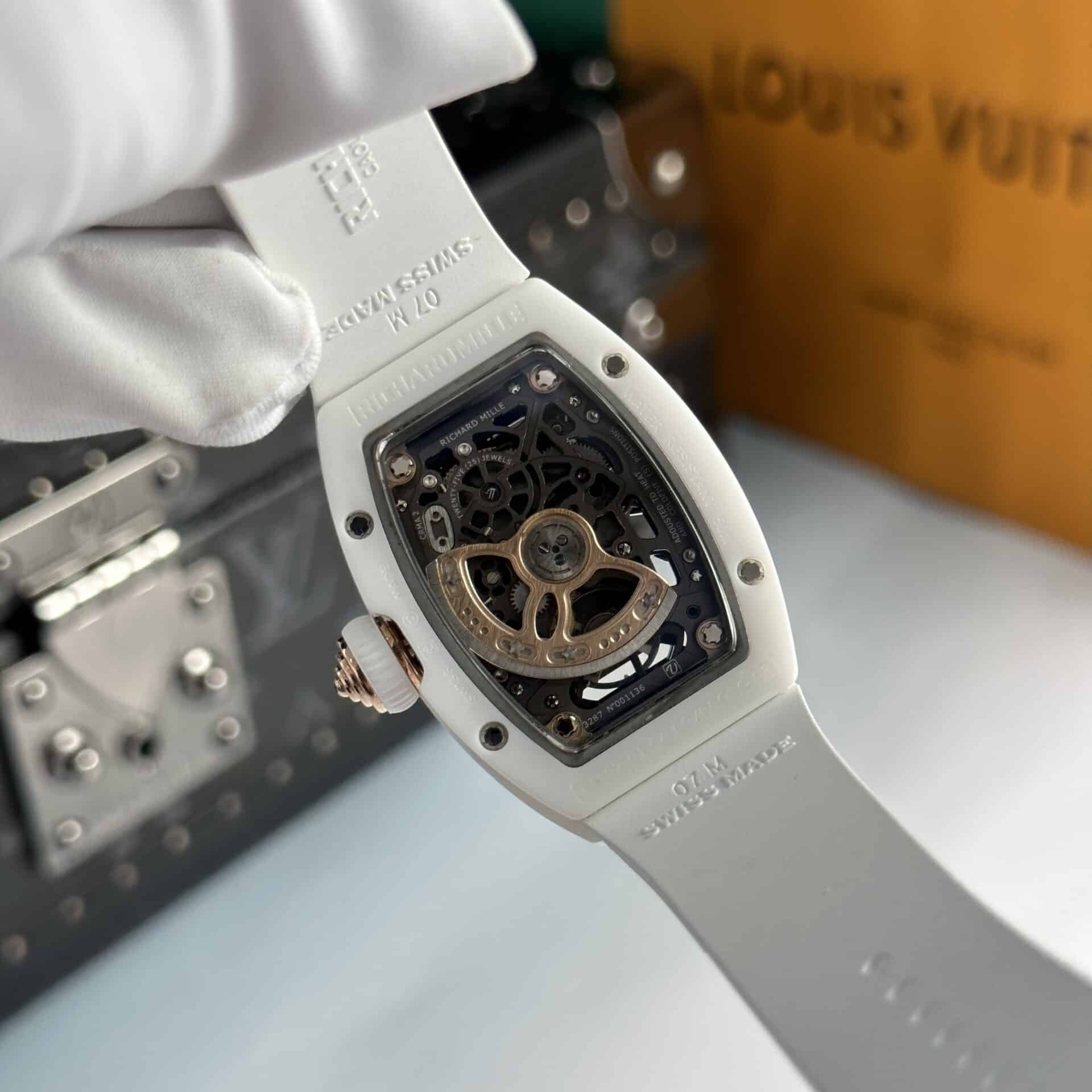 Richard Mille RM07-01 White Ceramic Rose Gold Red Lip Best Replica 45.32 x 32.3mm - Image 6