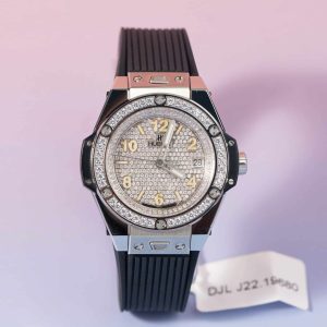 Đồng Hồ Hublot Big Bang One Click Màu Đen Độ Mặt Số và Viền Moissanite 39mm