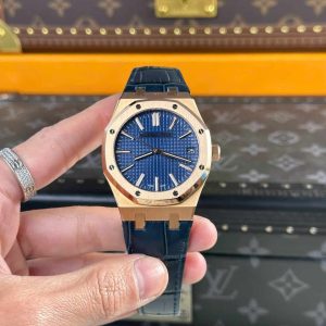 Đồng Hồ Nam Audemars Piguet Royal Oak 15510OR Vàng Hồng Mặt Xanh Blue Dây Da Rep 1:1 APSF 41mm
