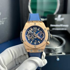 Đồng Hồ Hublot Big Bang Unico King Gold Blue Màu Xanh Replica 1:1 BBF 42mm