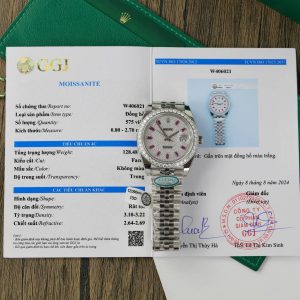 Rolex Datejust Custom Moissanite on Dial & Bezel Best Replica 41mm